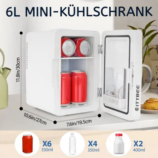 NETTLIFE Skincare Fridge Mini Koelkast Wit 6L