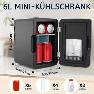 NETTLIFE Skincare Fridge Mini Koelkast Zwart 6L