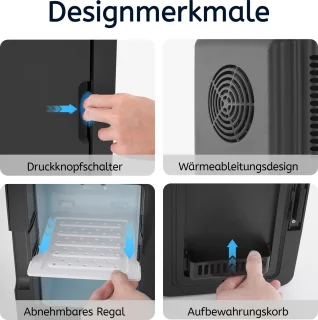 NETTLIFE Skincare Fridge Mini Koelkast Zwart 6L