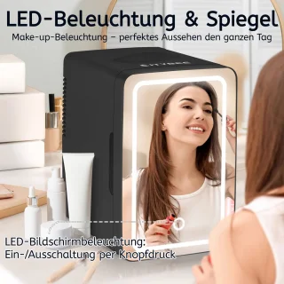 NETTLIFE Skincare Fridge Mini Koelkast Zwart 6L