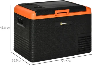 Outsunny Autokoelkast 58,7x36,5x43,8 cm Zwart