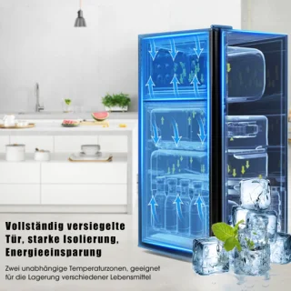 Premium Zwart Koelvriescombinatie 60L E-klasse