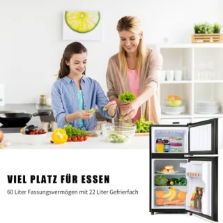 Premium Zwart Koelvriescombinatie 60L E-klasse