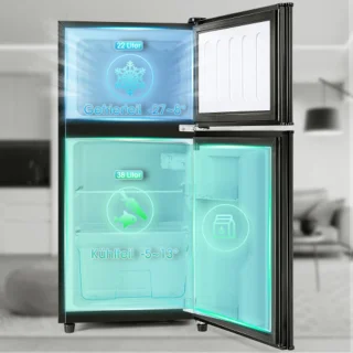 Premium Zwart Koelvriescombinatie 60L E-klasse
