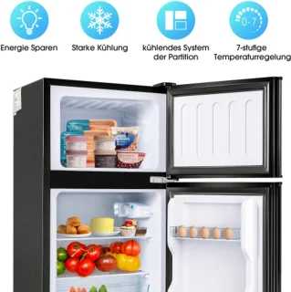 Premium Zwart Koelvriescombinatie 60L E-klasse