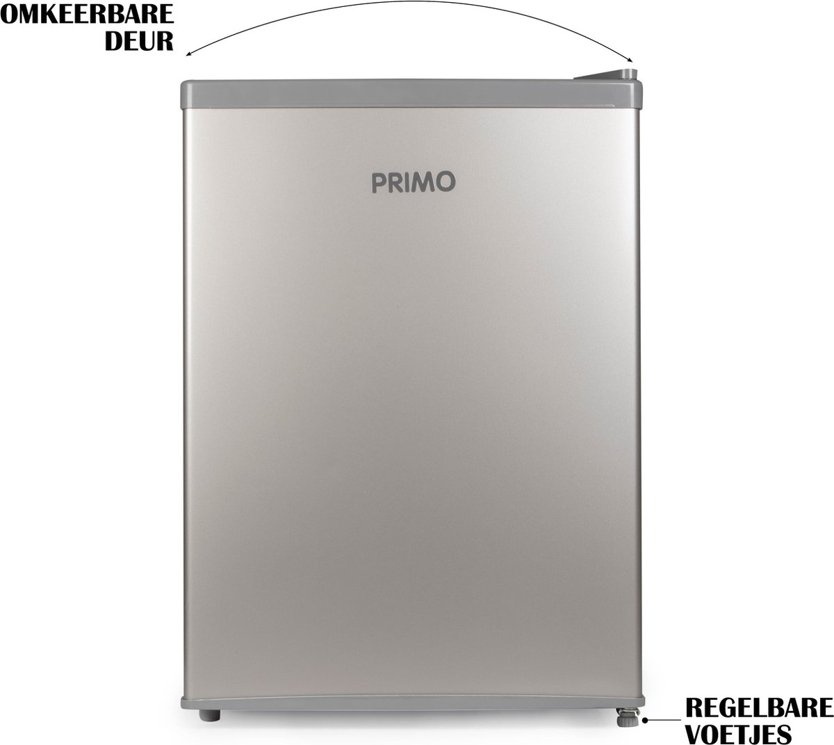 PRIMO PR128FR Koelkast tafelmodel 65L zilver vrijstaand