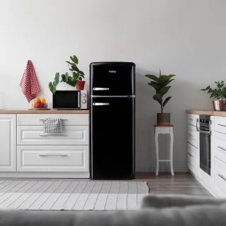 PRIMO PR166RKZ Retro Koelvriescombinatie 206L Zwart