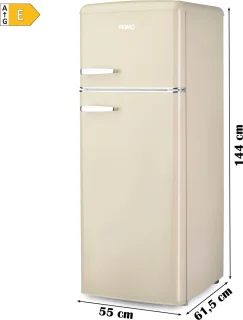 PRIMO PR167RKC Retro Koelvriescombinatie 206L Crème
