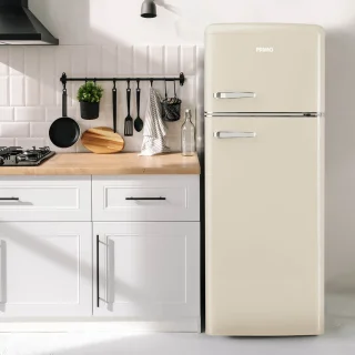 PRIMO PR167RKC Retro Koelvriescombinatie 206L Crème