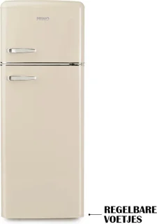 PRIMO PR167RKC Retro Koelvriescombinatie 206L Crème