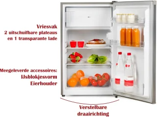 PRIMO PR175FR Koelvriescombinatie Vrijstaand Zilver 102L D