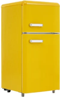 Retro dubbele deur koelkast 72L met vriezer 21L energyklasse E