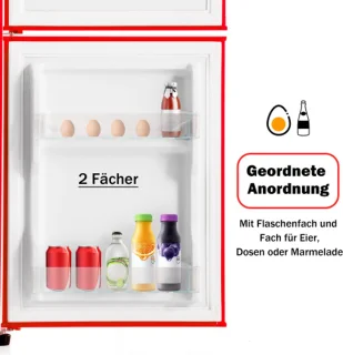 Retro koelkast vriescombinatie 60L rood