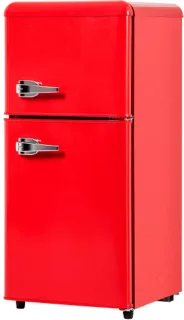 Retro koelkast vriescombinatie 60L rood