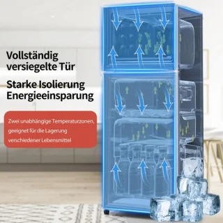 Retrokoelkast koel-vriescombinatie 105,5 cm tweedeurs 92L