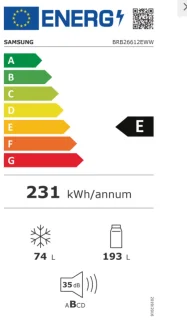 Samsung BRB26705EWW/EF Inbouw Koel-vriescombinatie