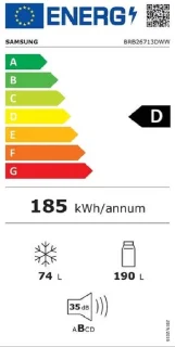 Samsung BRB26713DWW/EF Koel-vriescombinatie D 264L