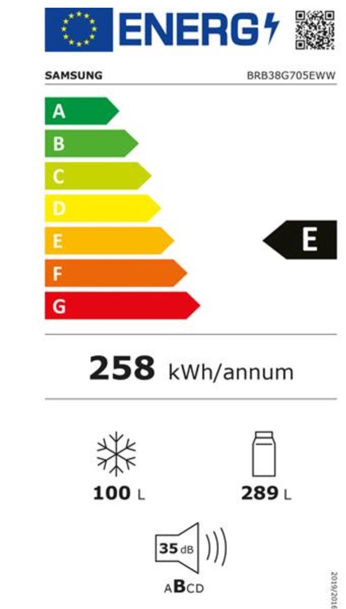 Samsung BRB38G705EWW Inbouw Koelkast 389L Wit