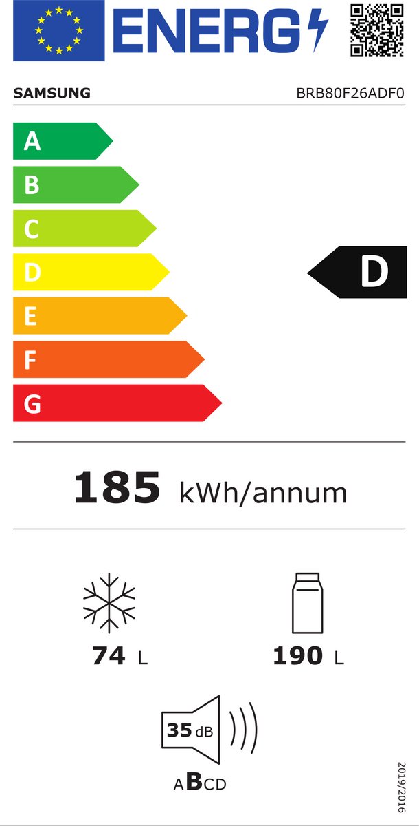 Wat vinden we goed aan de Samsung BRB80F26ADF0 Inbouw Koelkast 264L Wit