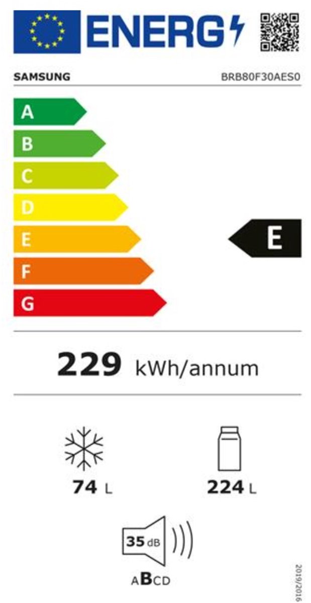 Samsung BRB80F30AES0EF Koelkast 194CM
