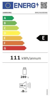 Samsung BRR29600EWW inbouw schuifdeurkoelkast 54cm 289l