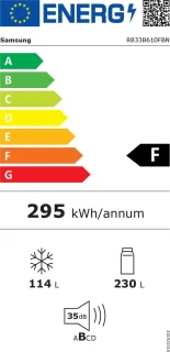 Samsung RB33B610FBN Koel-vriescombinatie Zwart 344L
