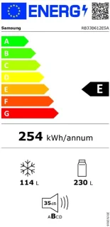 Samsung RB33B612ESA Koelkast Zilver Roestvrijstaal 344L