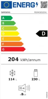 Samsung RB34C601DSA Koel-vriescombinatie 344L