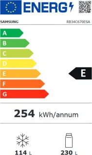 Samsung RB34C652EB1/EK koel-vriescombinatie 341L zwart