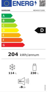 Samsung RB34C671DS9 Koel-vriescombinatie 344L Roestvrijstaal
