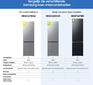Samsung RB34C675DSA Koel-vriescombinatie Zilver