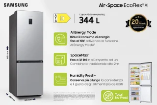 Samsung RB34C675DSA Koel-vriescombinatie Zilver