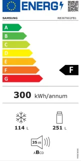Samsung RB36T602FB1 Koel-vriescombinatie 386L