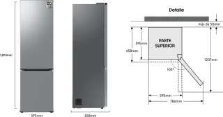 Samsung RB38C603CS9 Koel-vriescombinatie Zilver 390L