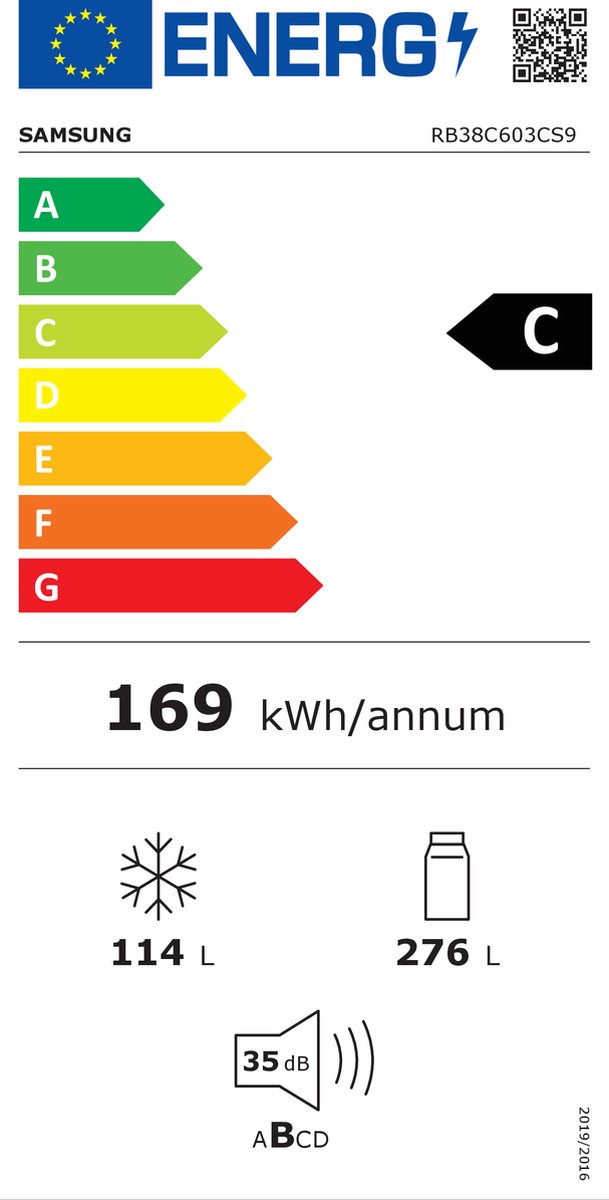 Wat vinden we goed aan de Samsung RB38C603CS9 Koel-vriescombinatie Zilver 390L