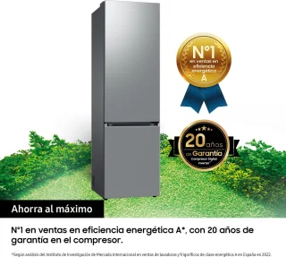 Samsung RB38C603CS9 Koel-vriescombinatie Zilver 390L