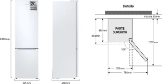 Samsung RB38C603CWW Koel-vriescombinatie Vrijstaand Wit