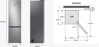 Samsung RB38C607AB1/EF Koel-vriescombinatie Zwart