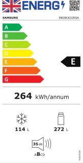 Samsung RB38C632ESA/EU koel-vriescombinatie zilver
