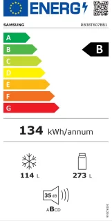 Samsung RB38T607BB1/EF Koel-vriescombinatie 387L
