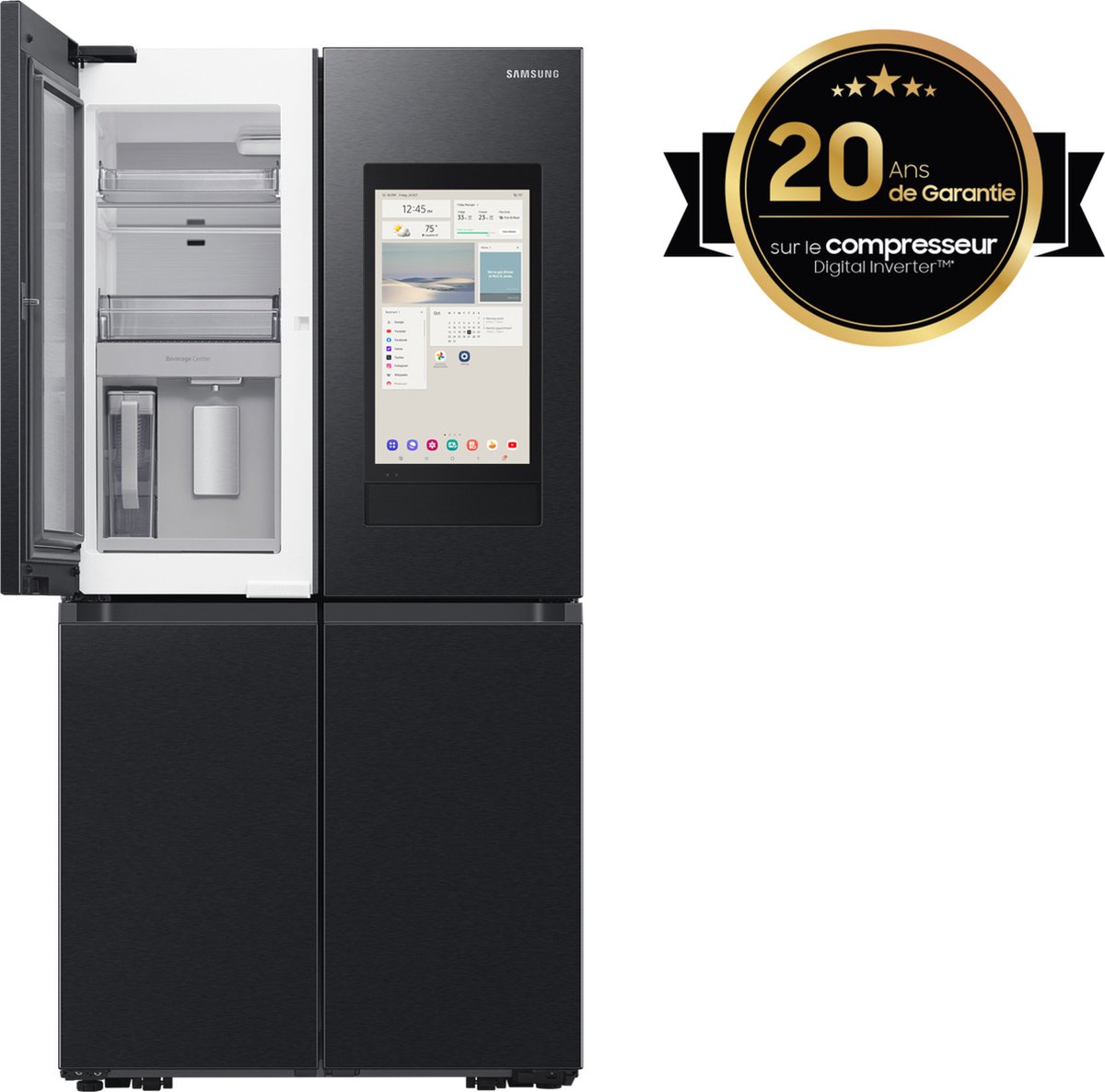 De Samsung RF65DG9H0EB1 Amerikaanse koelkast French door zwart in één oogopslag