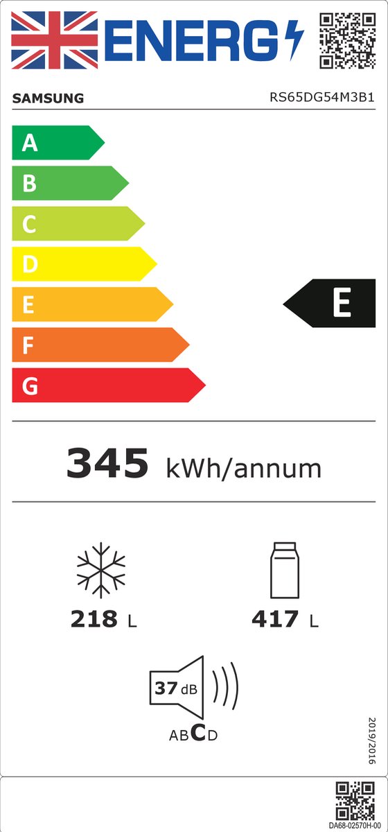 Samsung RS65DG54M3B1 Amerikaanse koelkast zwart