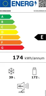 Schneider SCDD208VHAW koel-vriescombinatie vrijstaand 211L roze
