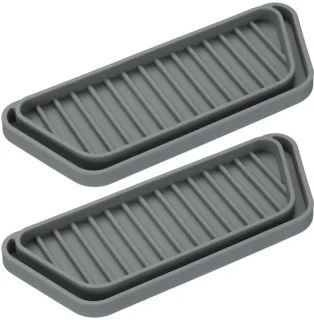 Set van 2 koelkastlekbakken van siliconen, grijs