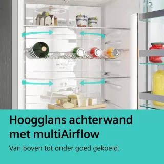 Siemens iQ300 KG36N2IDF koel-vriescombinatie roestvrijstaal