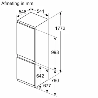 Siemens KI86V5SE1 koelvriescombinatie 178cm inbouw