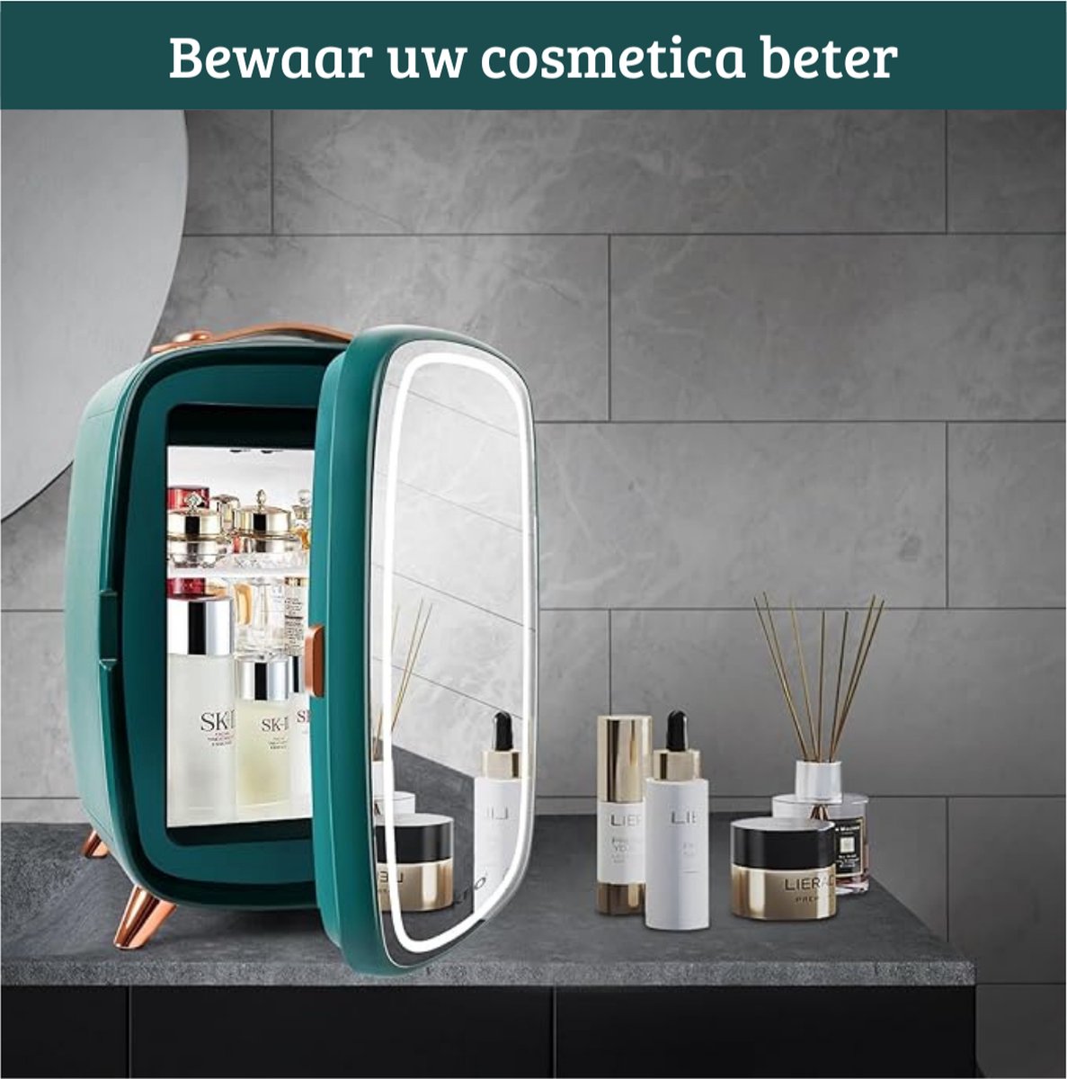 Wat vinden we goed aan de Skincare Beauty Fridge Mini Koelkast 6L Groen
