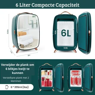 Skincare Beauty Fridge Mini Koelkast 6L Groen