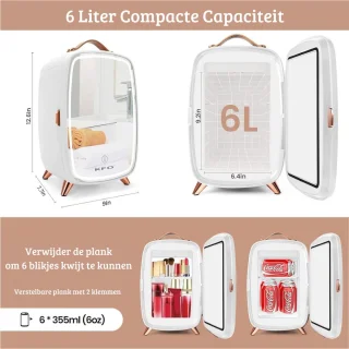 Skincare Beauty Fridge Mini Koelkast 6L Wit