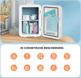 Skincare Fridge Mini Koelkast 8L Met Spiegel en Verlichting